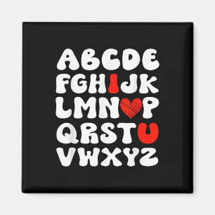 Imã Alphabet Cute Abc Eu Te Amo Coração Dia de os namo