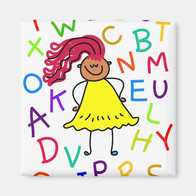 Imã Alphabet Girl (Frente)