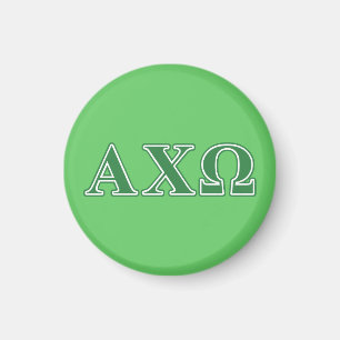 Imã Alphi Chi Omega Green Letters