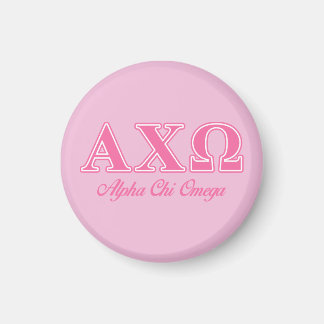 Imã Alphi Chi Omega Letras Rosa