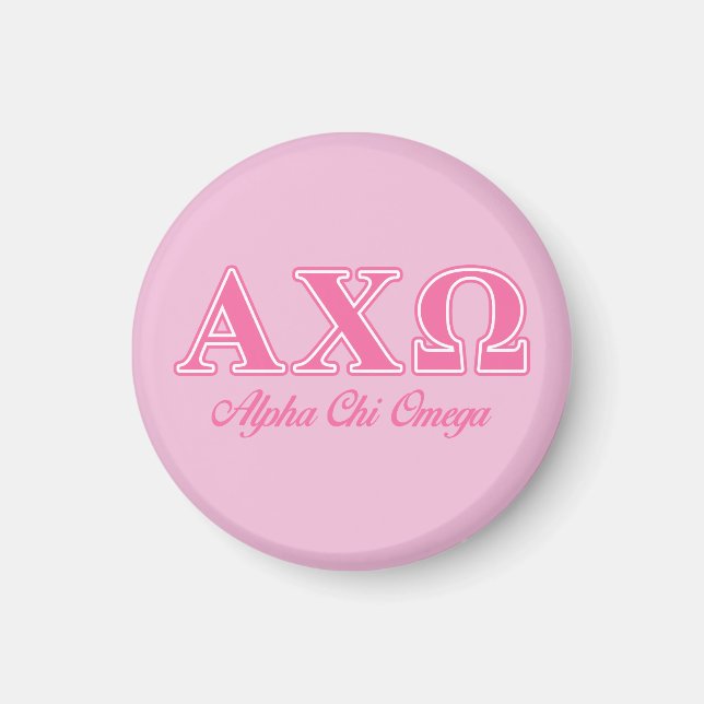 Imã Alphi Chi Omega Letras Rosa (Frente)