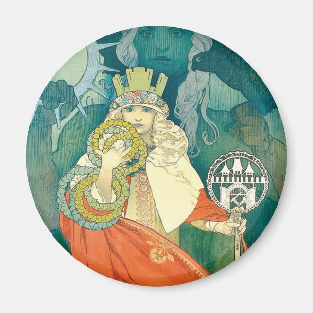 Imã Alphonse Maria Mucha ~ Art Nouveau (Frente)