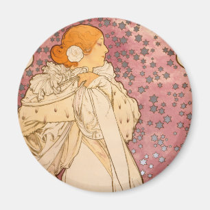 Imã Alphonse Mucha Art Nouveau mulher impressão de ar