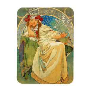 Ímã Alphonse Mucha Art Nouveau Princess Hyacinth