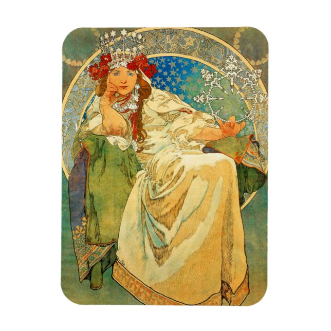 Ímã Alphonse Mucha Art Nouveau Princess Hyacinth (Vertical)