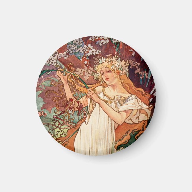 Imã Alphonse Mucha, As Estações (1896) Primavera (Frente)