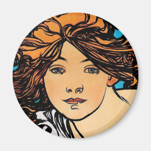 Imã Alphonse Mucha - Ciclos Perfecta Retro Art Nouveau