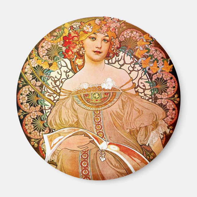 Imã Alphonse Mucha Dreaming (Reverie) (Frente)