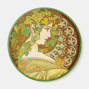 Imã Alphonse Mucha Laurel Magnet