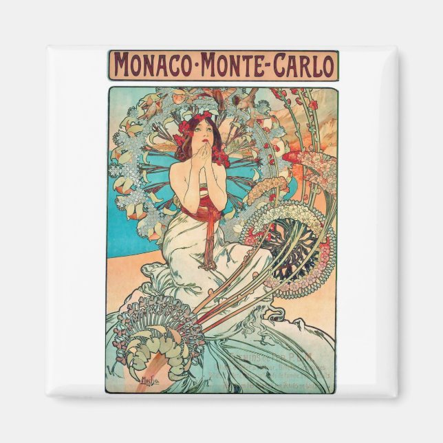 Imã Alphonse Mucha Mônaco, Monte-Carlo, 1897 (Frente)
