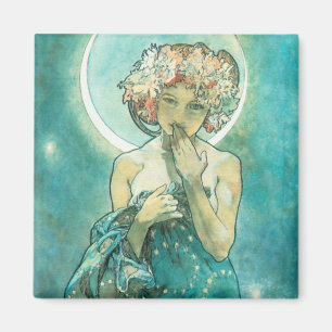 Imã Alphonse Mucha Moonlight Clair De Lune Art Nouveau