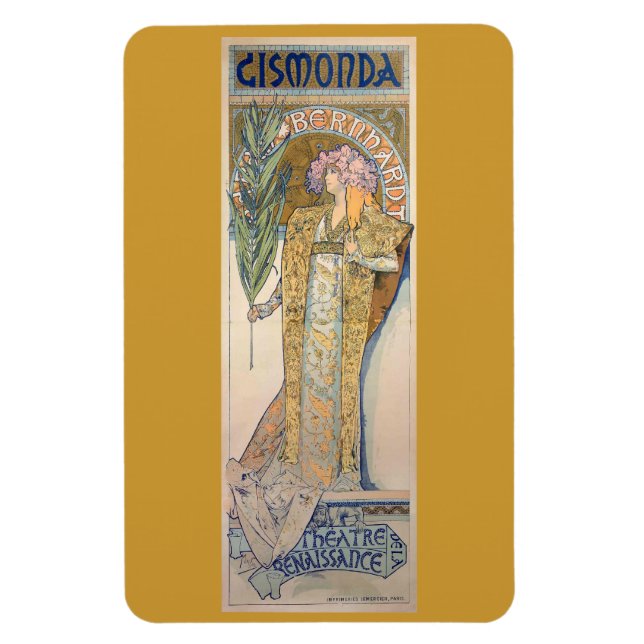 Ímã Alphonse Mucha Painting (Vertical)