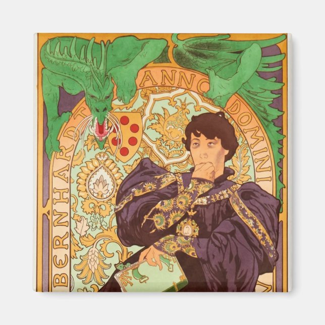 Imã Alphonse Mucha Prince e Dragon Magnet (Frente)