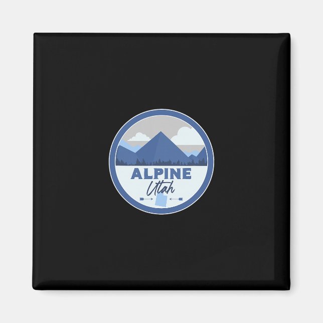 Imã Alpine Utah Ut Montanhas Dge Caminhada Lembrança  (Frente)