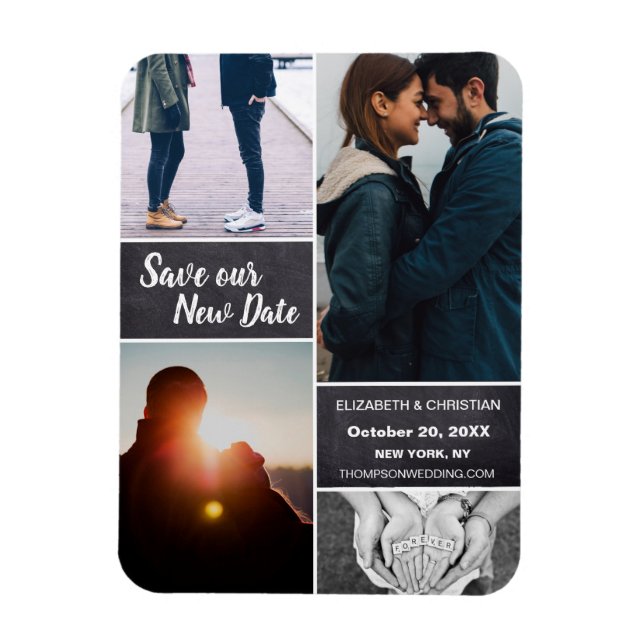 Ímã Alterar a data Salvar nossa nova data Foto de casa (Vertical)