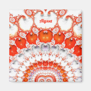 Imã ALYSSA ~ Padrão Abstrato ~ Cor Vermelho Cor - de -