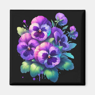 Imã Alzheimer Pansor Floral Púrpura Demência Alzheimer