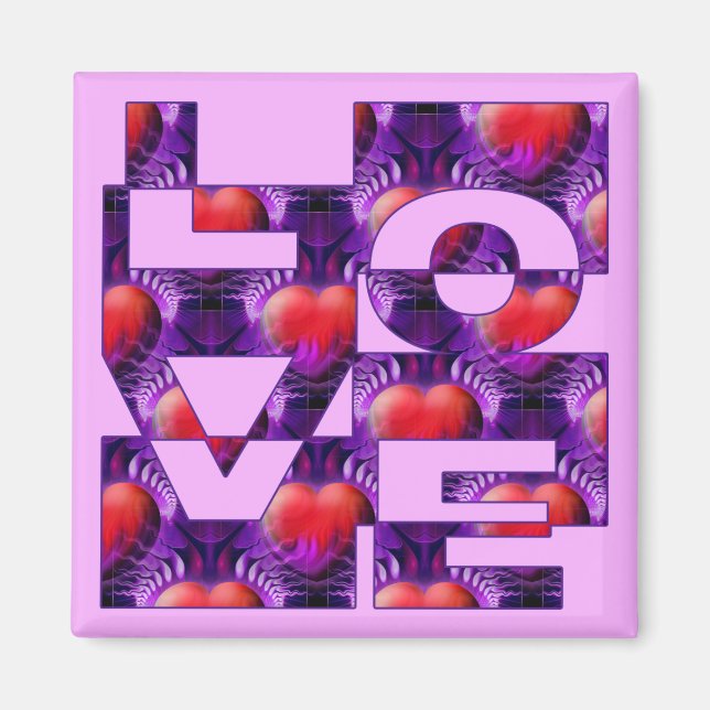 Imã AMA os corações | cor-de-rosa claro (Frente)