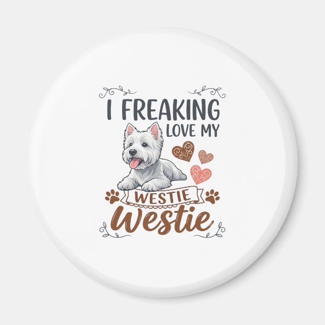 Imã Amando Corações e Patas de Westie_1 (Frente)