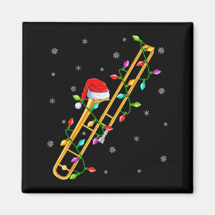 Imã Amante da Música de Trombone Luzes de Natal Papai