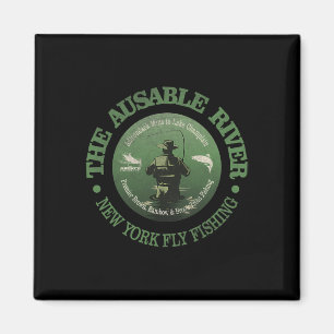 Imã Amante da Natureza Vintage Rio Ausable Pesca Fly C