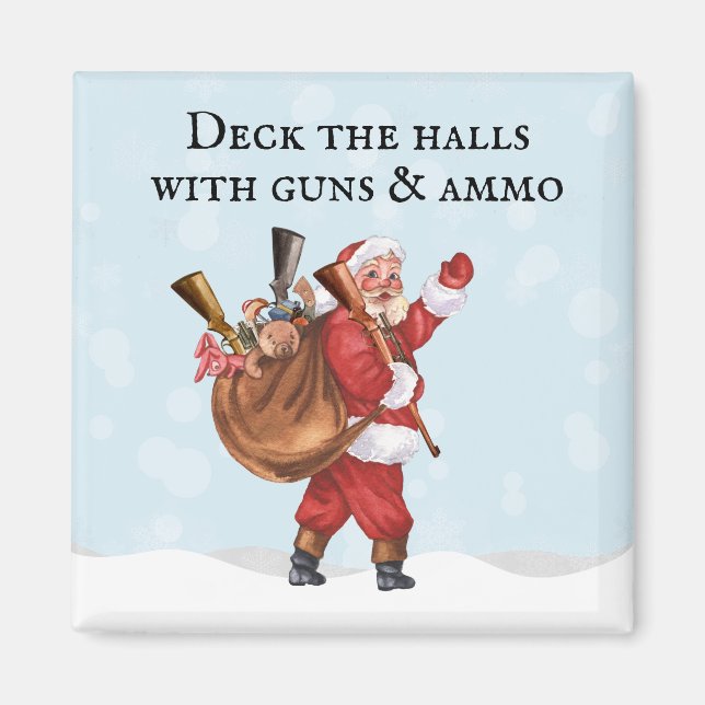 Imã Amante de Armas Deck de Natal as salas Atirando  (Frente)