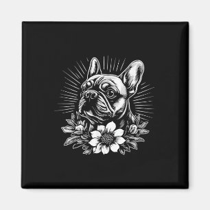 Imã Amante de Cachorro Bulldog Francês Estilo Tatuagem