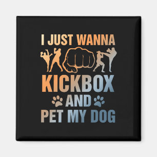 Imã Amante de cachorro de kickboxing engraçado eu só q