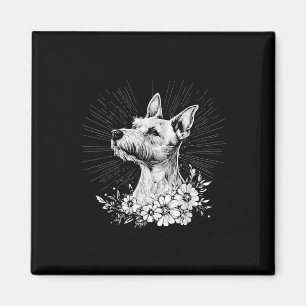 Imã Amante de Cachorro Fox Terrier Estilo Tatuagem Ret