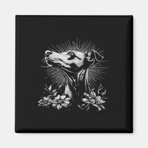 Imã Amante de Cães Whippet Tatuagem Estilo Retro _1 