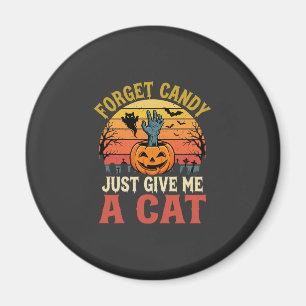 Imã Amante de Gato de Halloween Esqueça Doce Gráfico V