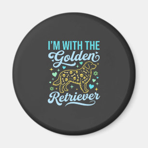 Imã Amante de Golden Retriever com Estampa de Caveira