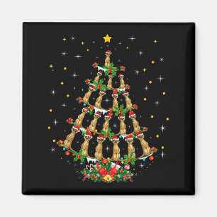 Imã Amante de Meerkat Natal Chapéu de Papai Noel Meerk