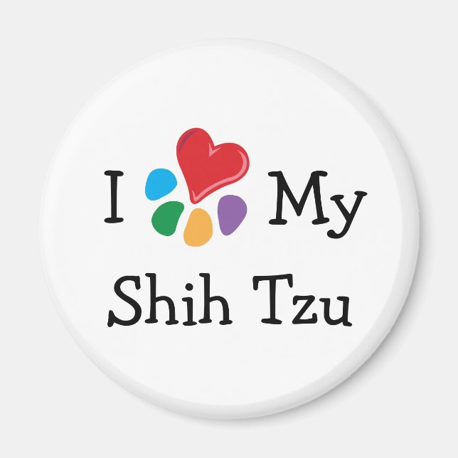 Imã Amante de os animais_I Coração Meu Shih Tzu (Frente)