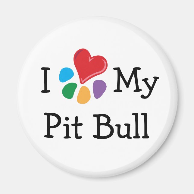 Imã Amante de os animais_I Coração Meu Touro De Pit (Frente)