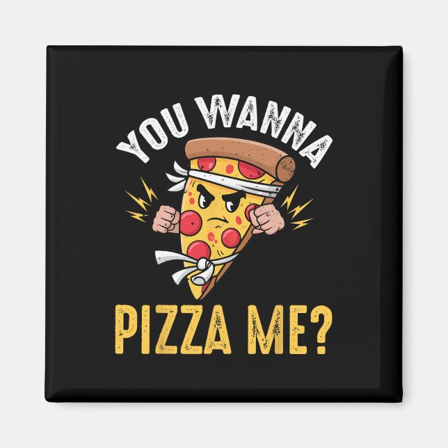 Imã Amante de Pizza - Você Quer Pizza Comigo Ninja Kar (Frente)