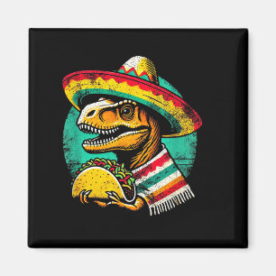 Imã Amante de taco de dinossauro T-rex cinco de mayo s