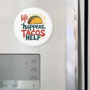 Imã Amante de Taco Divertido Arte de Humor de Comida d