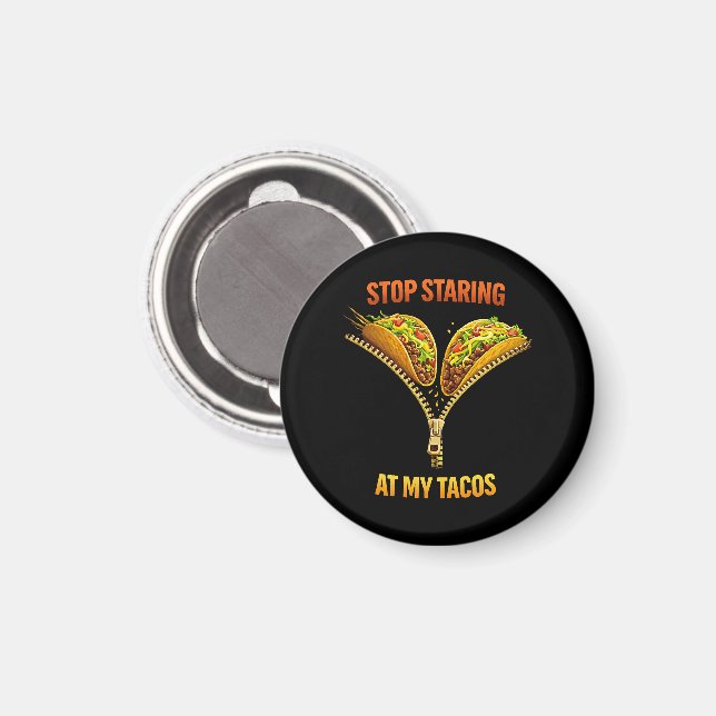 Imã Amante de Taco Engraçado Para de Olhar (Front/Back)
