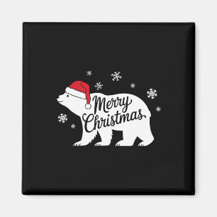 Imã Amante de Urso Polar Natal Chapéu de Papai Noel Ur