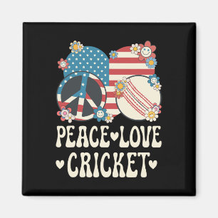 Imã Amante do Críquete Paz Amor Bandeira Americana Pat