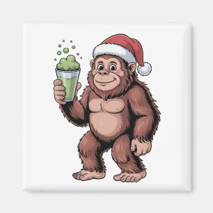 Imã Amante do Matcha do Natal do Pé Grande Sasquatch 