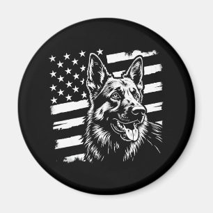 Imã Amante do Pastor Alemão EUA Bandeira Americana
