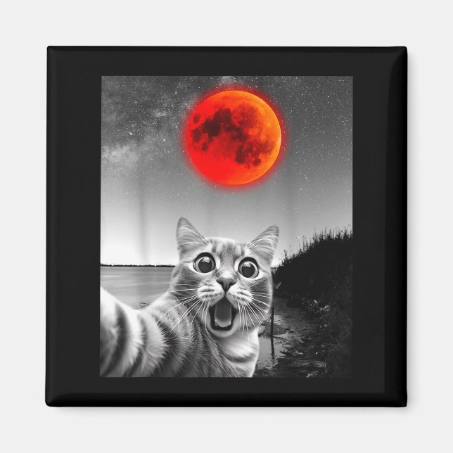 Imã Amantes de astronomia selfie de gato engraçado com (Frente)