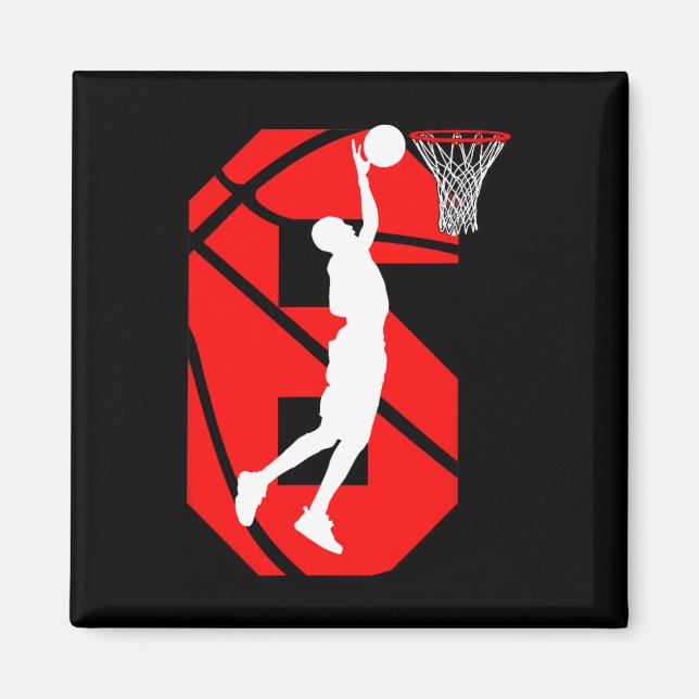 Imã Amantes de basquetebol de 6 de 6 anos (Frente)