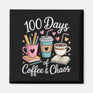 Imã Amantes de Café Professora Fofa 100º Dia de Aula