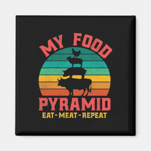 Imã Amantes de Carne Minha Pirâmide Alimentar Coma Car