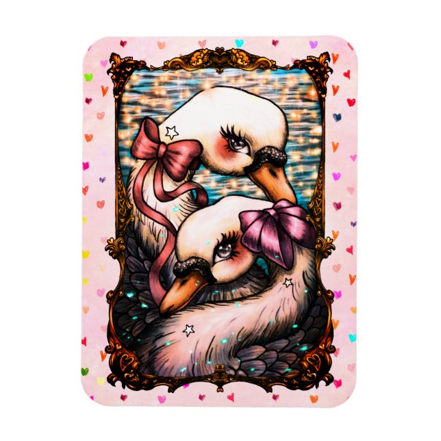 Ímã Amantes de cisnes (Vertical)