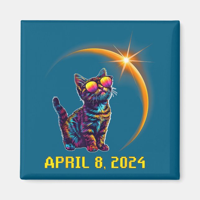 Imã Amantes de Gatos Astronomia Design de Eclipse Sola (Frente)