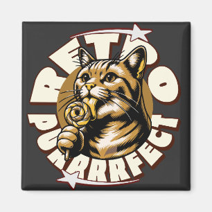 Imã Amantes de Gatos Fofos Pirulito Retro